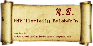 Müllerleily Balabán névjegykártya